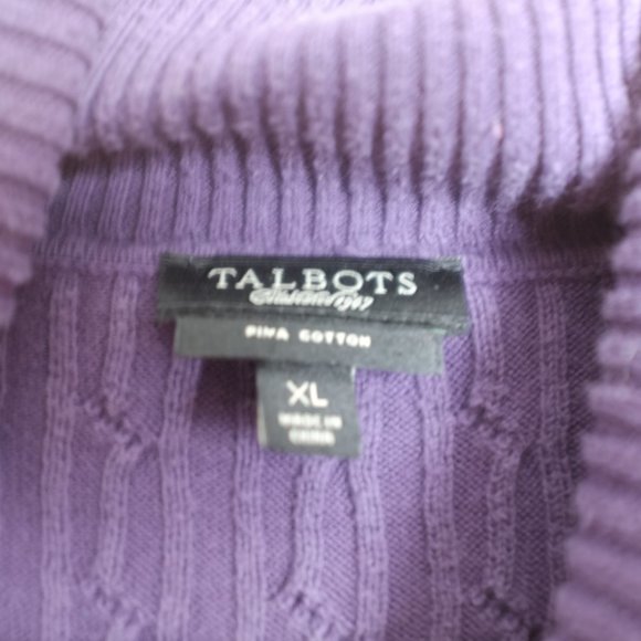 Talbots Purple Ribbed Turtleneck - Picture 4 of 4
